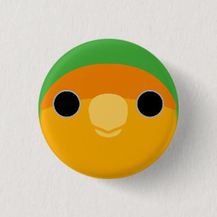 Het gezicht van een met sinaasappel bedekte perzik ronde button 3,2 cm