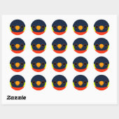 Het gezicht van een Mitchell's Loriket Ronde Sticker (Vel)