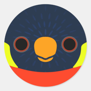 Het gezicht van een Mitchell's Loriket Ronde Sticker