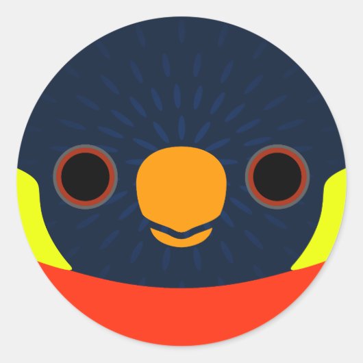 Het gezicht van een Mitchell's Loriket Ronde Sticker (Voorkant)