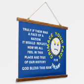 Het gezicht van een natie hangend wandkleed (Gebogen)