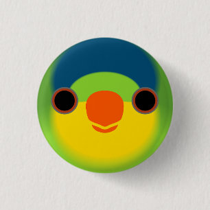 Het gezicht van een Nieuw-Caledonische loriket Ronde Button 3,2 Cm