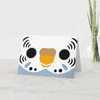 Het gezicht van een normale grijs vrouw budgie kaart