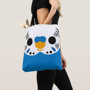 Het gezicht van een normale kobaltkleurige manneli tote bag