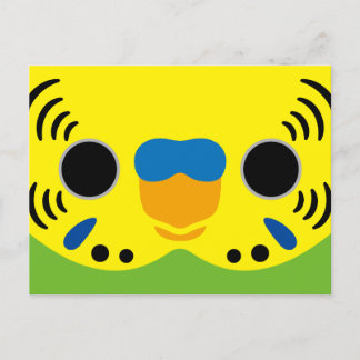 Het gezicht van een normale mannelijke budgie feestdagenkaart