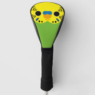 Het gezicht van een normale mannelijke grasparkiet golfheadcover