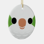 Het gezicht van een normale monnik parkiet keramisch ornament (Rechts)