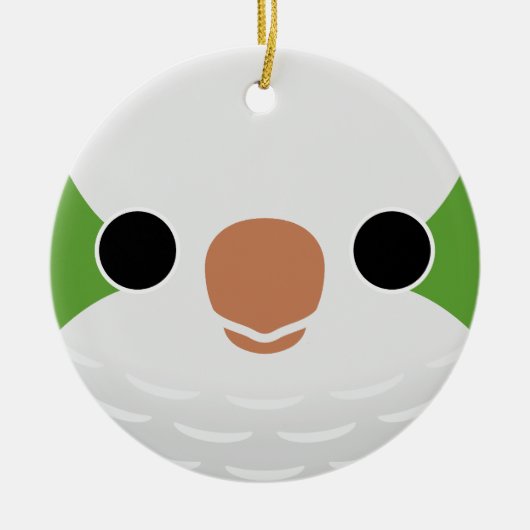 Het gezicht van een normale monnik parkiet keramisch ornament (Voorkant)