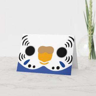 Het gezicht van een normale violette vrouw budgie kaart