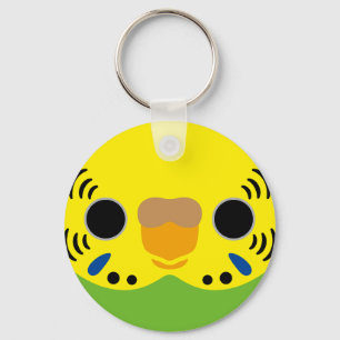 Het gezicht van een normale vrouw budgie sleutelhanger