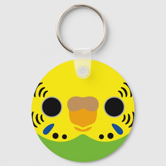 Het gezicht van een normale vrouw budgie sleutelhanger (Voorkant)