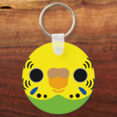 Het gezicht van een normale vrouw budgie sleutelhanger (Voorkant)