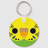 Het gezicht van een normale vrouw budgie sleutelhanger (Achterkant)