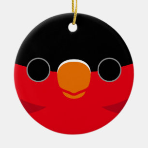 Het gezicht van een Paarse buik Keramisch Ornament