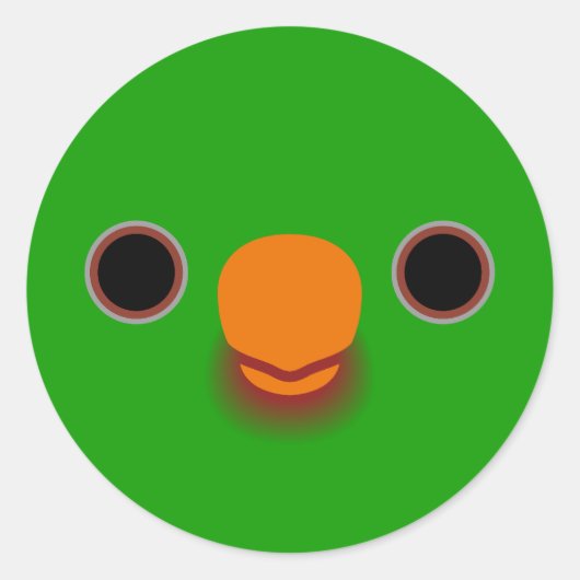 Het gezicht van een Palm Loriket Ronde Sticker (Voorkant)