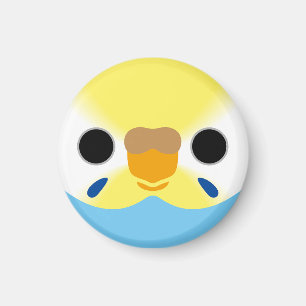 Het gezicht van een pastel regenboog vrouw budgie magneet