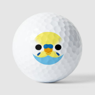Het gezicht van een pastelkleurige regenboogkleuri golfballen