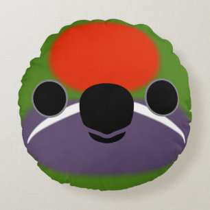 Het gezicht van een Plum-geconfronteerd loriket Rond Kussen