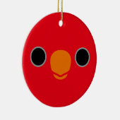 Het gezicht van een rode Lory Keramisch Ornament (Rechts)