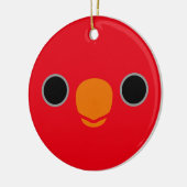 Het gezicht van een rode Lory Keramisch Ornament (Links)