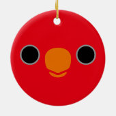 Het gezicht van een rode Lory Keramisch Ornament (Achterkant)