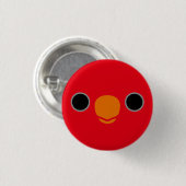 Het gezicht van een rode Lory Ronde Button 3,2 Cm (Voorkant /achterkant)