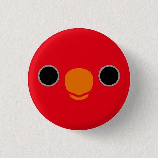 Het gezicht van een rode Lory Ronde Button 3,2 Cm (Voorkant)