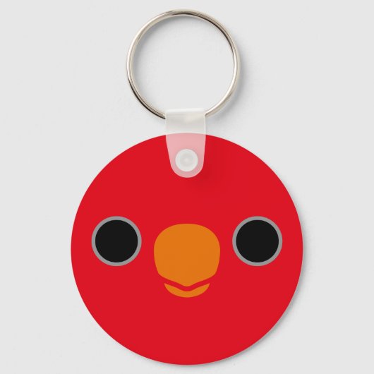 Het gezicht van een rode Lory Sleutelhanger (Voorkant)