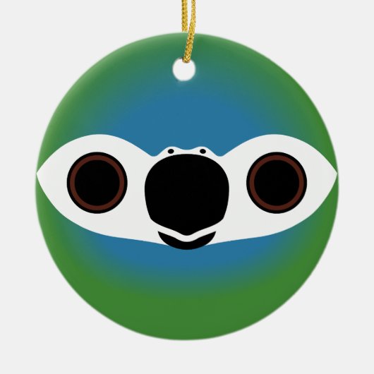 Het gezicht van een roodbuikara keramisch ornament (Voorkant)