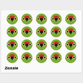 Het gezicht van een roodfronted ara ronde sticker (Vel)