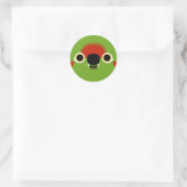 Het gezicht van een roodfronted ara ronde sticker (Tas)