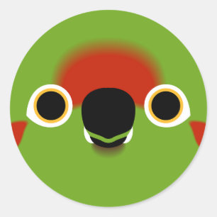 Het gezicht van een roodfronted ara ronde sticker