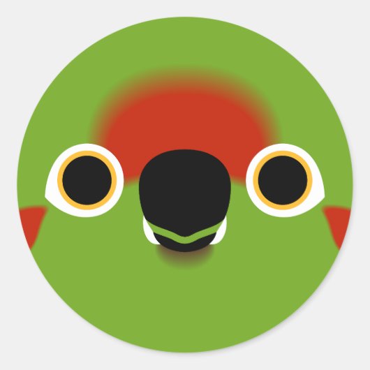 Het gezicht van een roodfronted ara ronde sticker (Voorkant)