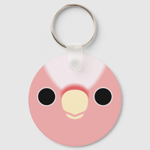 Het gezicht van een roze kaketoe sleutelhanger