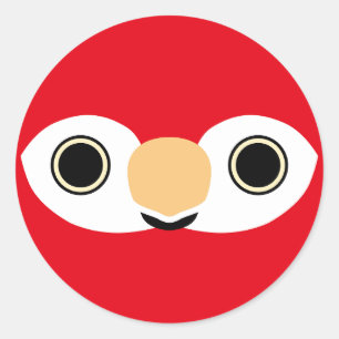 Het gezicht van een Scarlet ara Ronde Sticker