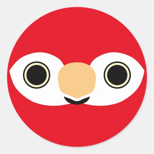 Het gezicht van een Scarlet ara Ronde Sticker (Voorkant)