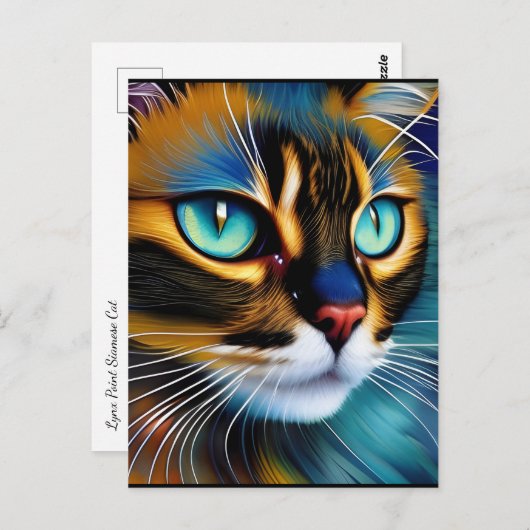 Het gezicht van een schattig Lynx-punt Siamese Briefkaart (Voorkant / Achterkant)