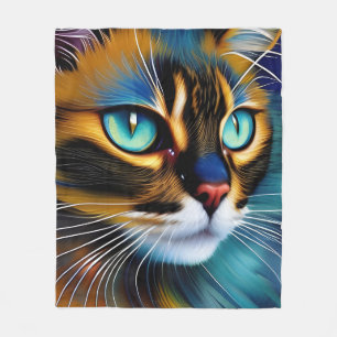 Het gezicht van een schattig Lynx-punt Siamese Fleece Deken