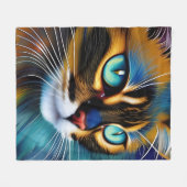 Het gezicht van een schattig Lynx-punt Siamese Fleece Deken (Voorkant (Horizontaal))