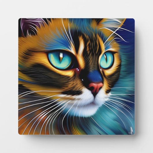 Het gezicht van een schattig Lynx-punt Siamese Fotoplaat (Voorkant)