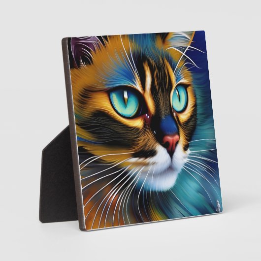 Het gezicht van een schattig Lynx-punt Siamese Fotoplaat (Voorkant)