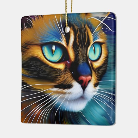 Het gezicht van een schattig Lynx-punt Siamese Keramisch Ornament (Links)