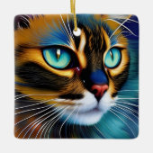 Het gezicht van een schattig Lynx-punt Siamese Keramisch Ornament (Voorkant)