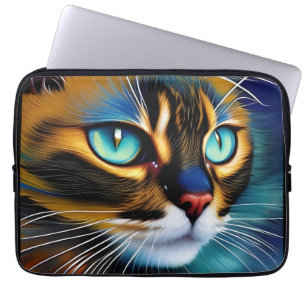 Het gezicht van een schattig Lynx-punt Siamese Laptop Sleeve