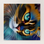 Het gezicht van een schattig Lynx-punt Siamese Legpuzzel (Horizontaal)