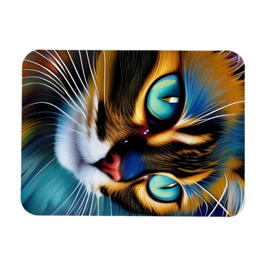 Het gezicht van een schattig Lynx-punt Siamese Magneet (Horizontaal)