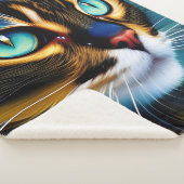 Het gezicht van een schattig Lynx-punt Siamese Sherpa Deken (3/4)