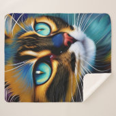 Het gezicht van een schattig Lynx-punt Siamese Sherpa Deken (Voorkant (horizontaal))