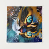 Het gezicht van een schattig Lynx-punt Siamese Wandkleed (Voorkant (horizontaal))