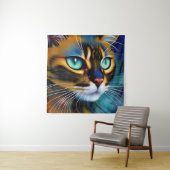 Het gezicht van een schattig Lynx-punt Siamese Wandkleed (In situ)